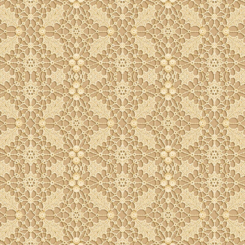 Cream fabric with a geometric woven style design.