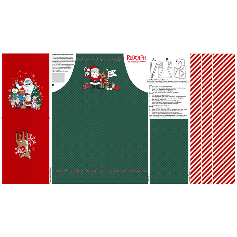 Rudolph the Red-Nosed Reindeer® RDC1023-10 Canvas Apron Panel by Northcott Fabrics