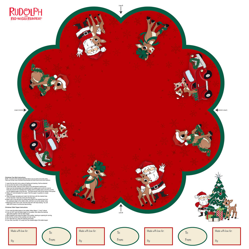Rudolph the Red-Nosed Reindeer® RD1021-10 Tree Skirt Panel by Northcott Fabrics