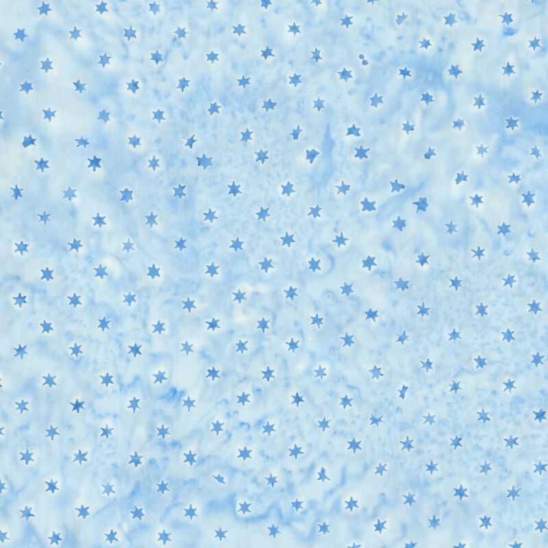 blue six-pointed stars scattered on a softly mottled icy blue background