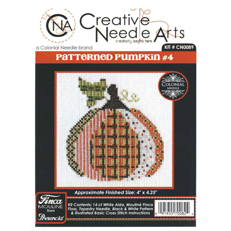 The cover of the cross stitch kit showing the completed project.
