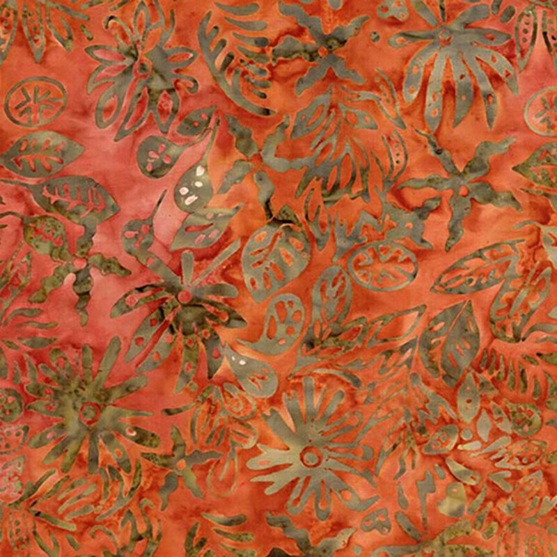 Tonga Campfire TONGA-B4095 BRICK Tropical by Timeless Treasures Fabrics