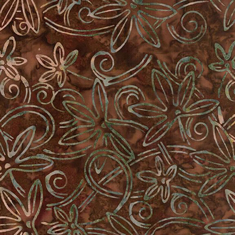 Tonga Campfire TONGA-B8572 NUTMEG Star Flower Swirl by Timeless Treasures Fabrics