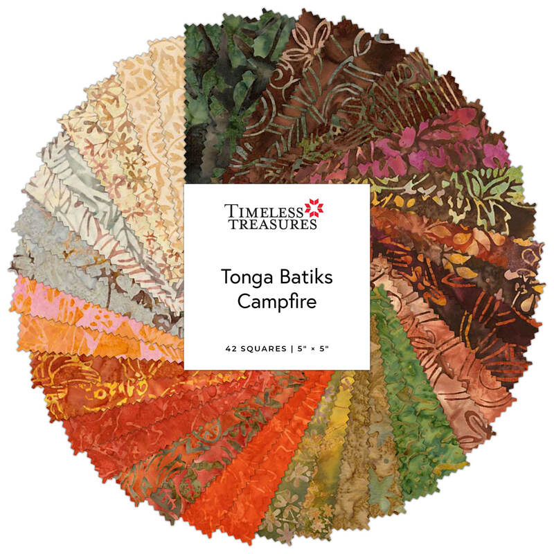 Tonga Campfire  5" Squares by Timeless Treasures Fabrics