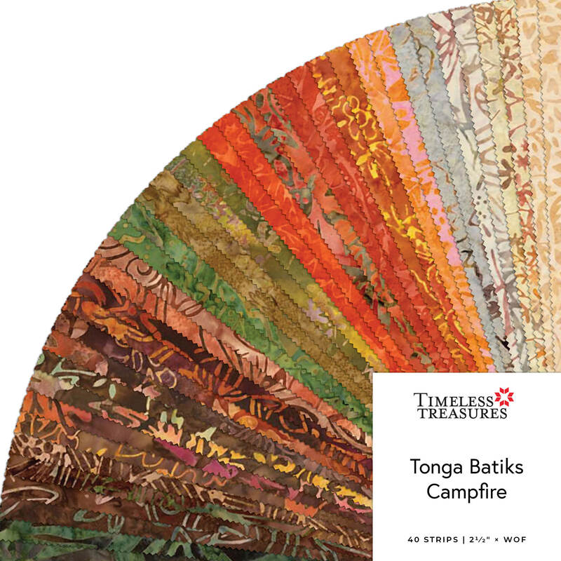 Tonga Campfire  2.5" Strips by Timeless Treasures Fabrics