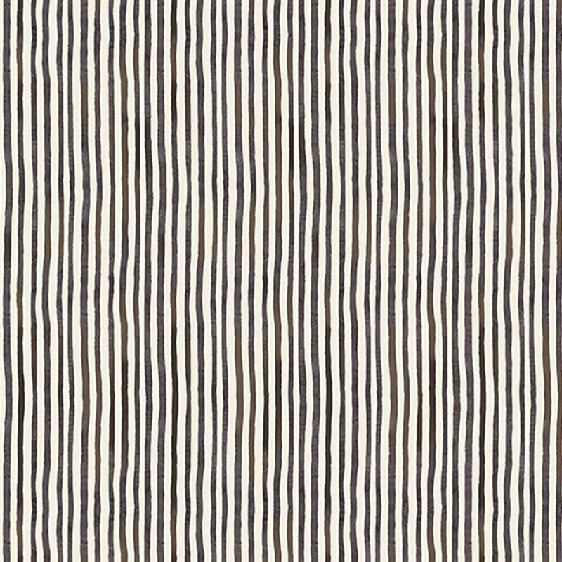 White fabric with a pattern of natural, soft black stripes.