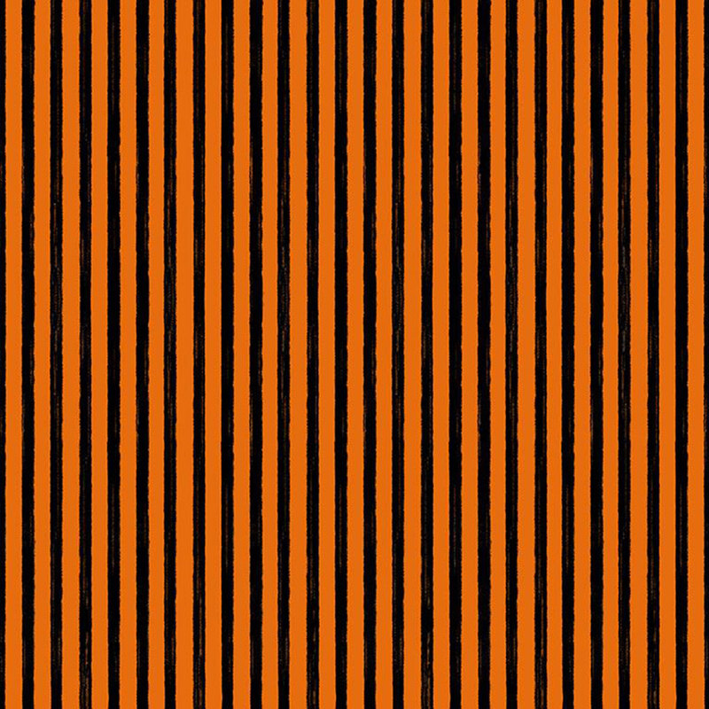 Dark orange fabric with a pattern of rough black stripes.