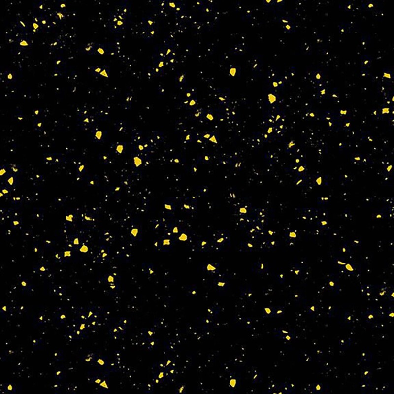Jet-black fabric with a scattered design of gold-metallic specks.