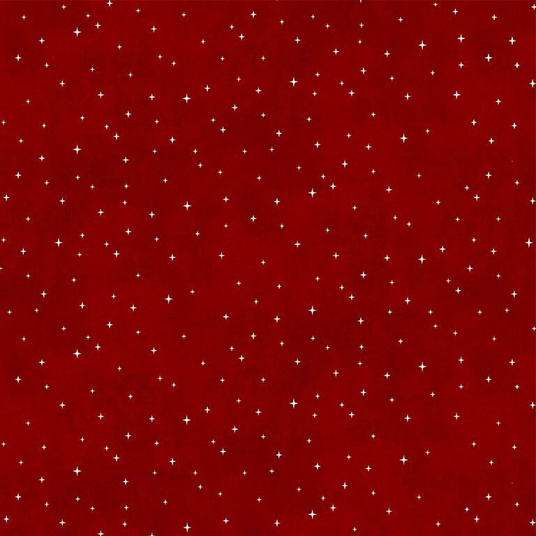 Mottled dark red fabric with tiny four-pointed stars.