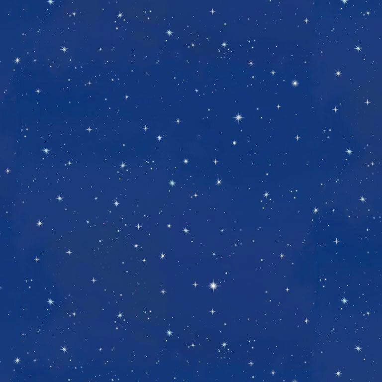 Blue fabric with tiny scattered stars.
