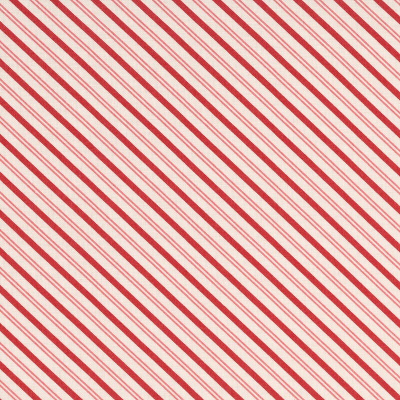 red and pink diagonal candy cane stripe on a cream background.