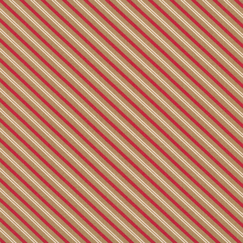 red and white diagonal candy cane stripe on a tan background.