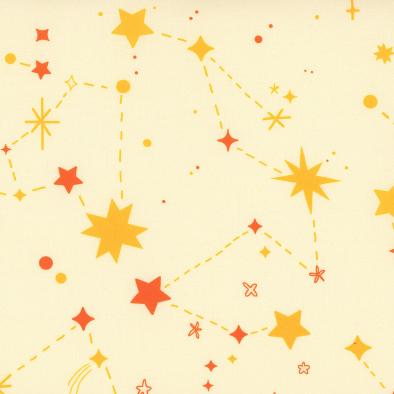 A cream fabric with constellations.
