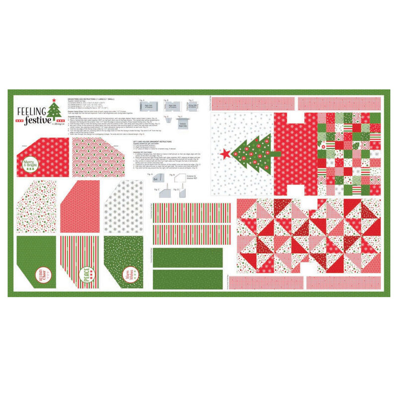 The Feeling Festive Panel featuring the cut outs for drawstring bags and gift card holders