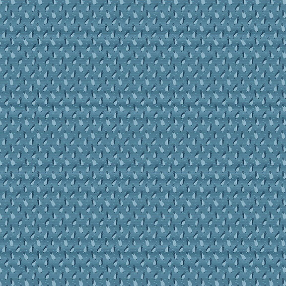 Blue fabric with light motifs in a lattice pattern.