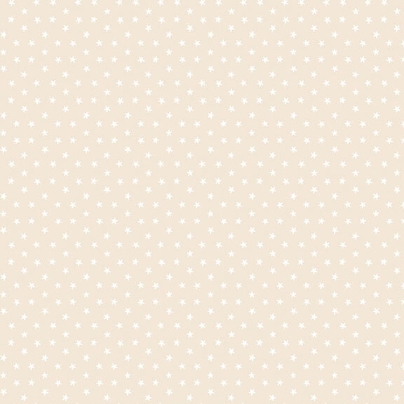 A cream fabric with scattered white stars.