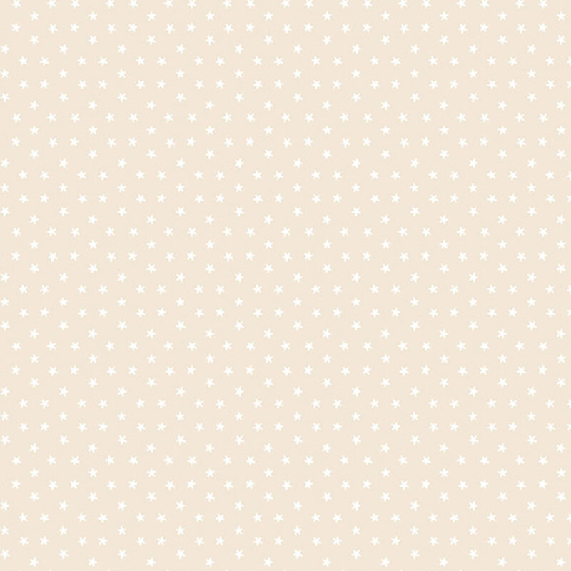 A cream 108" fabric with scattered white stars.