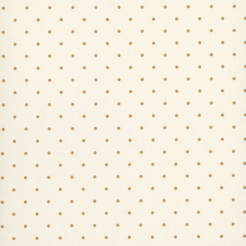  tan polka dots on a cream background.