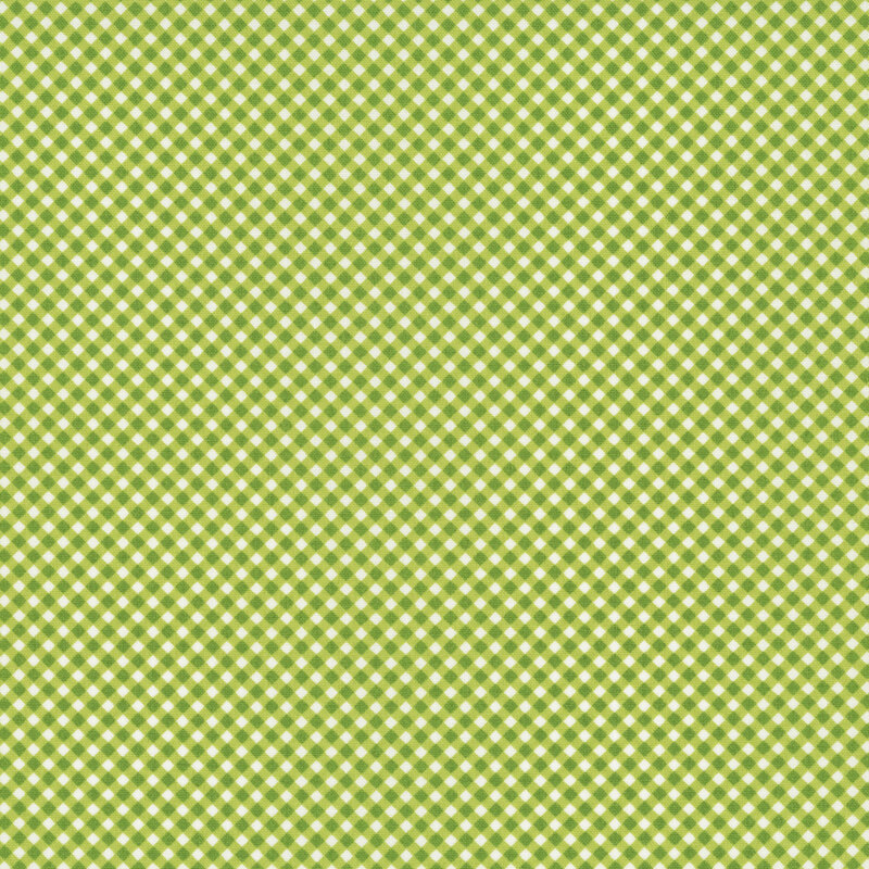 A lime green fabric with a gingham check.