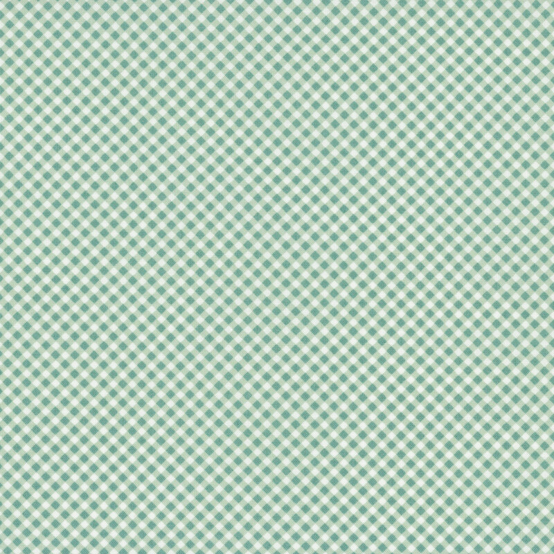 A teal fabric with a gingham check.