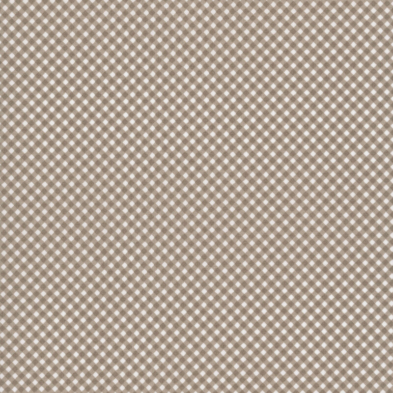 A stone gray fabric with a gingham check.