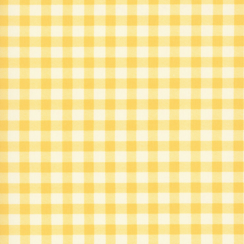 sunshine yellow and white classic gingham fabric
