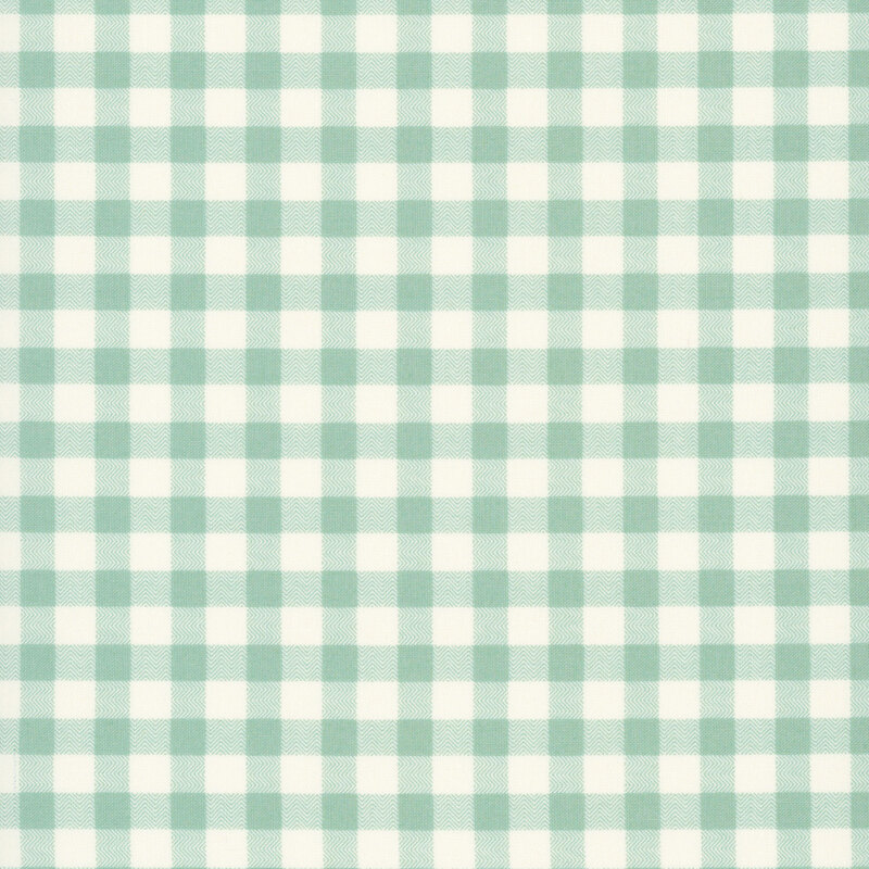 aqua and white classic gingham fabric