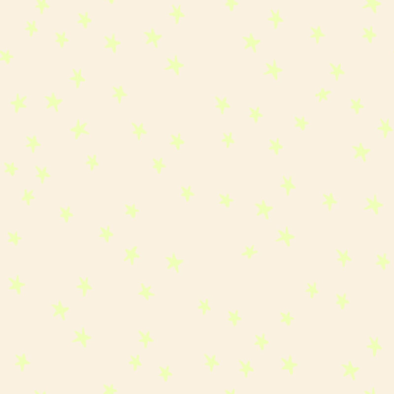A cream fabric with neon yellow stars.
