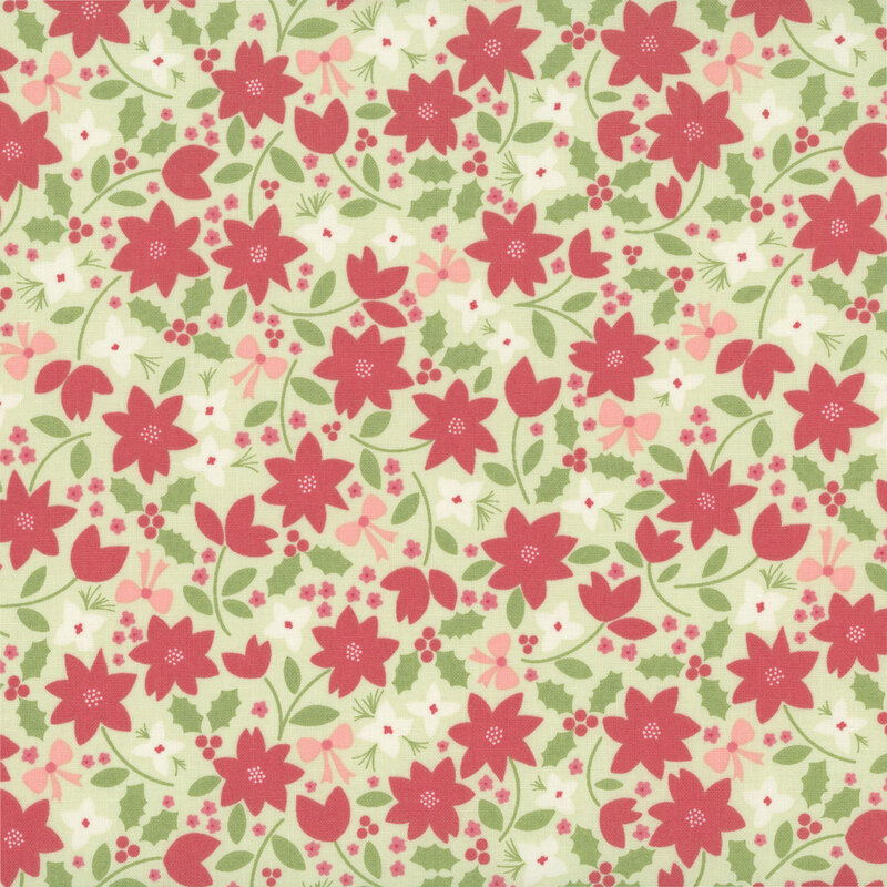 December Darling 31810-19 Leaf Christmas Flower by My Sew Quilty Life for Moda Fabrics