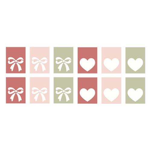 December Darling Hearts & Bows Woven Labels - 12 Pack