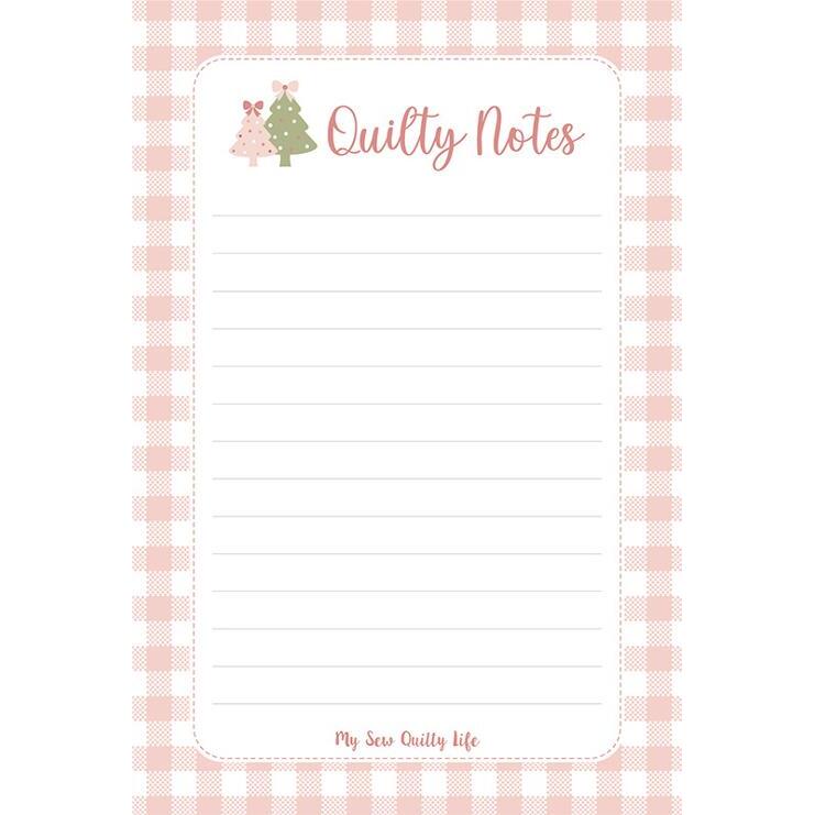 December Darling Gingham Trees Notepad