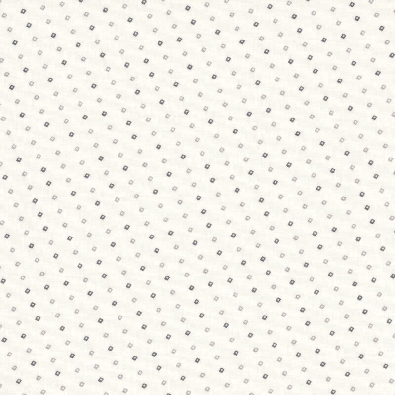 Linen-colored fabric with a biased grid design of small gray squares.