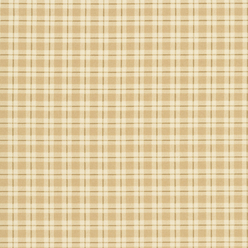 tonal tan and cream plaid print
