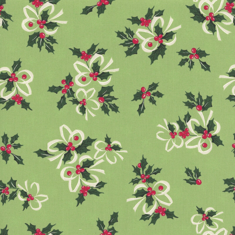 Nantucket Noel 55371-15 Green Holly Berry by Camille Roskelley for Moda Fabrics