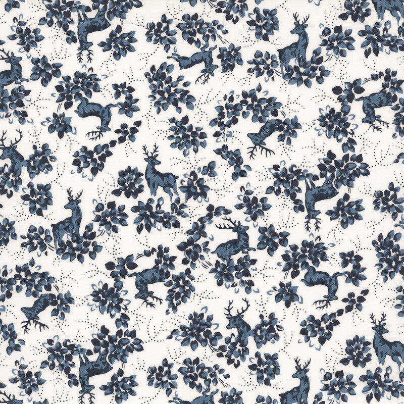 Nantucket Noel 55372-27 Navy Reindeer by Camille Roskelley for Moda Fabrics