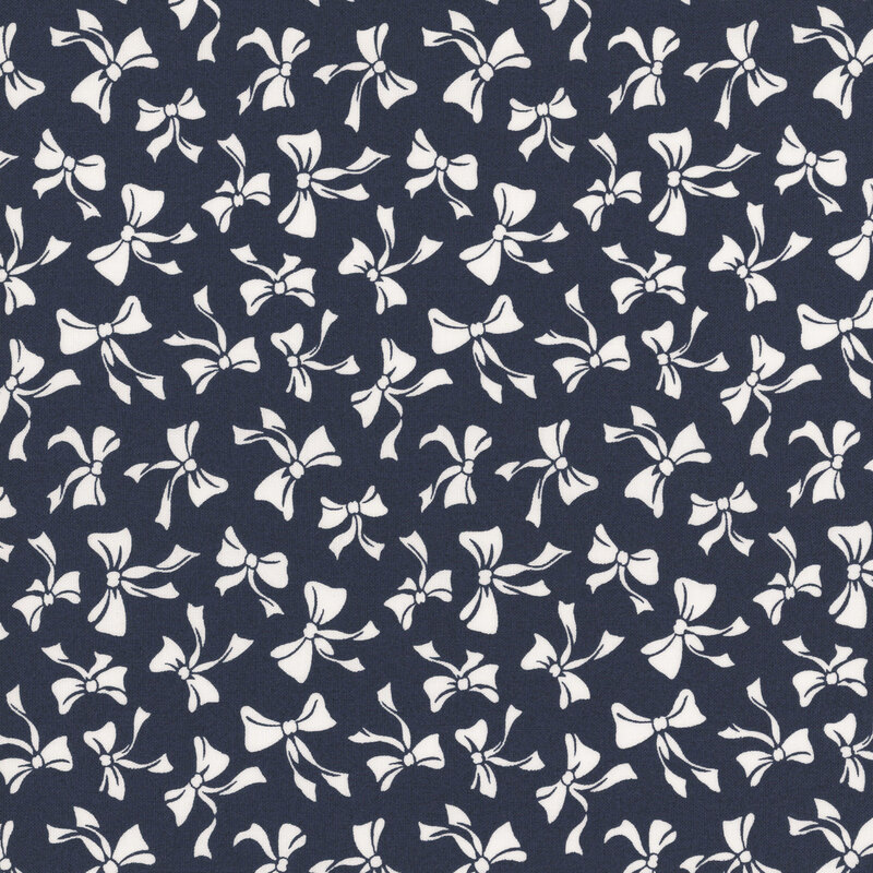 Nantucket Noel 55373-17 Navy Christmas Bows by Camille Roskelley for Moda Fabrics