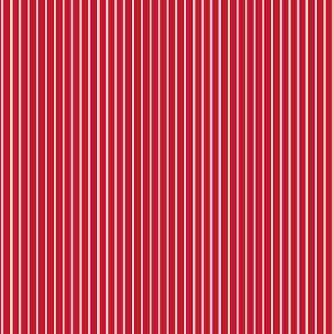 Crimson red fabric with a white pinstripe pattern.