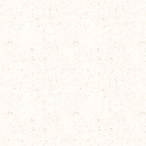 White fabric with a pattern of small cream speckles.