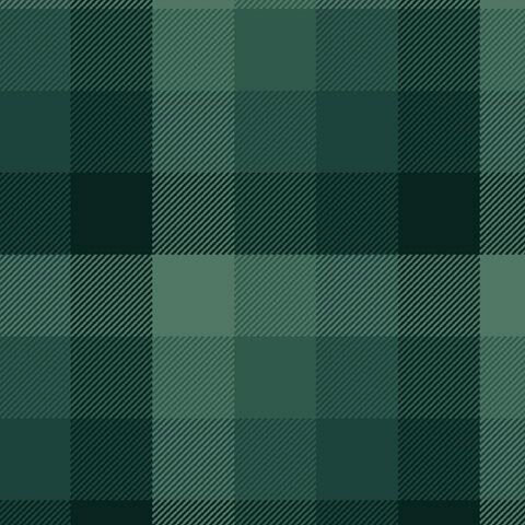 A pine green flannel fabric with large dark green checks and fine diagonal line detailing.
