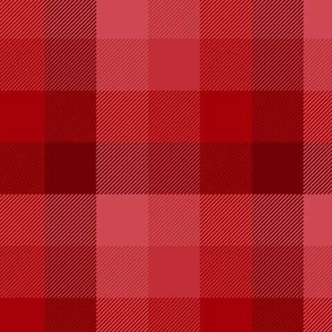 A red flannel fabric with large overlapping red checks and fine diagonal line detailing.