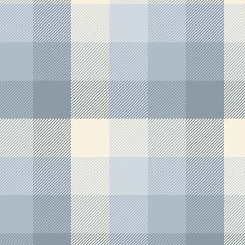 A sky blue flannel fabric with large overlapping blue and cream checks accented by fine diagonal lines.