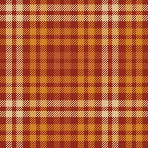 A swatch of orange plaid fabric with a hint of white.