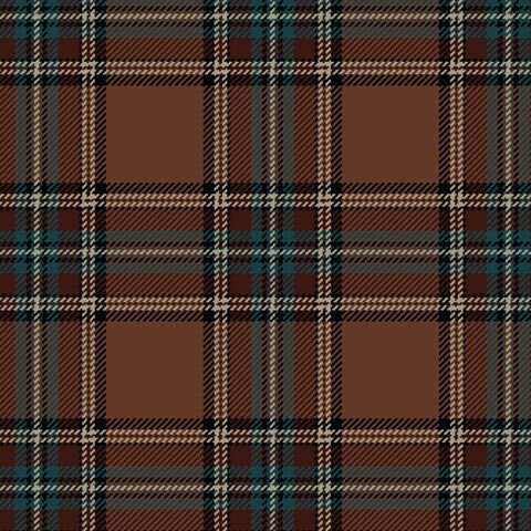A swatch of brown plaid fabric with a hint of teal. 
