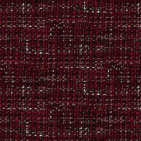 A swatch of printed dark red tweed design. 