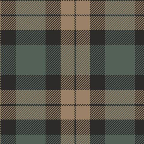 A swatch of teal and tan plaid fabric. 