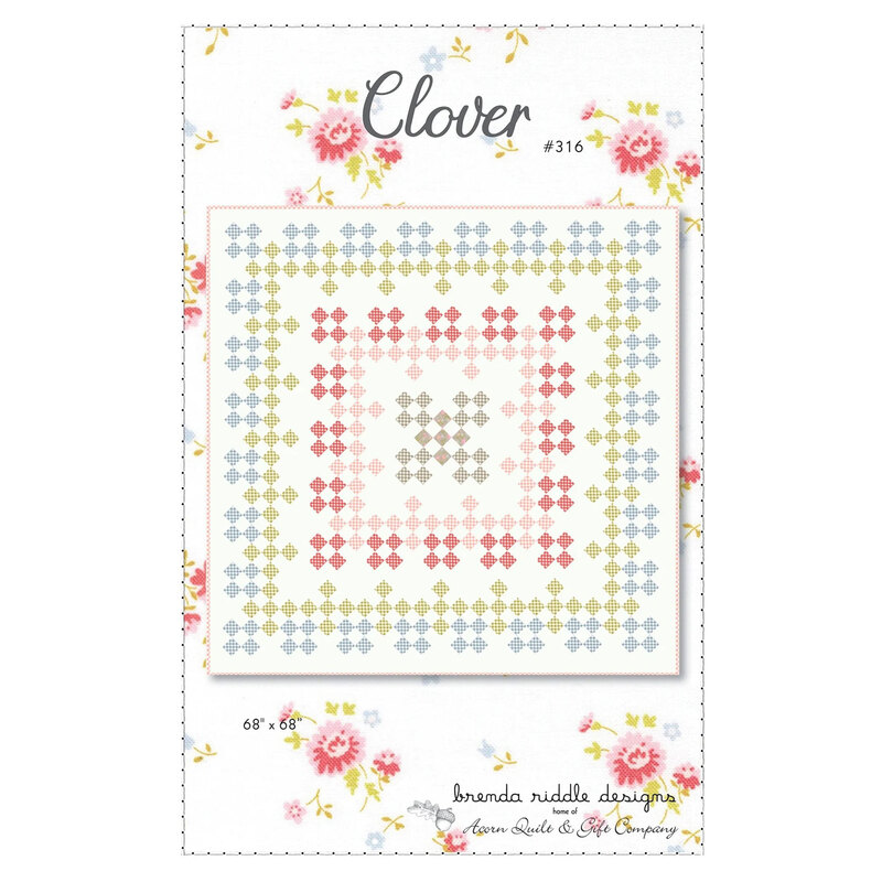 Front cover of the Clover quilt pattern from Brenda Riddle Designs.