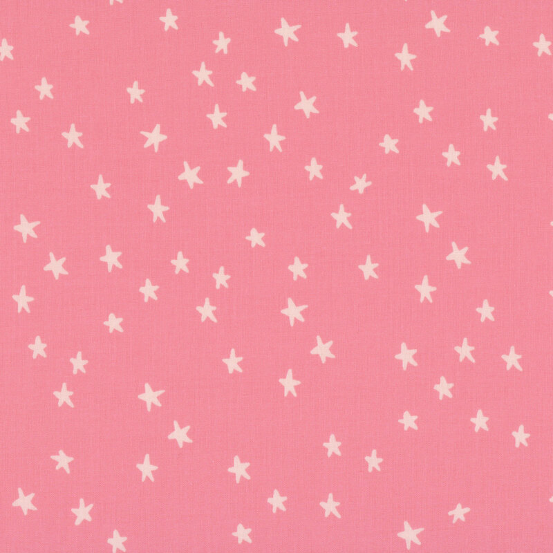 pink fabric featuring stars.