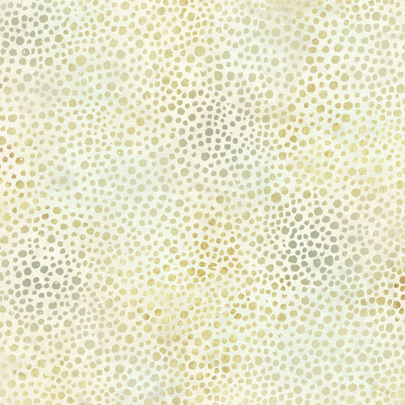 Mottled cream batik with a dense pattern of neutral dots scattered throughout.