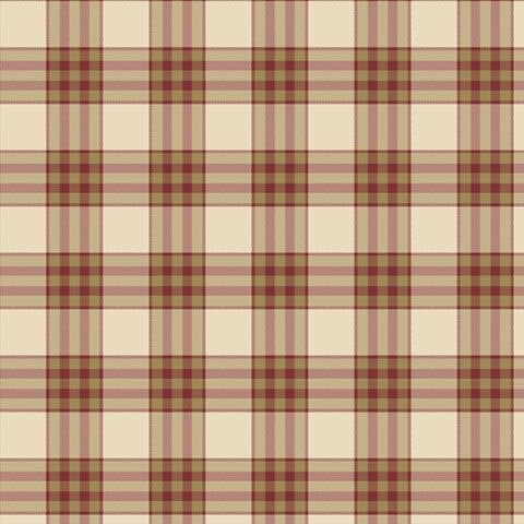 Light tan fabric with a rose pink and tan plaid pattern.