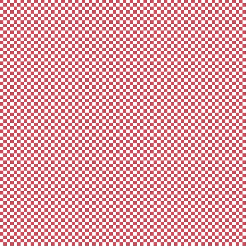 checkerboard pattern of tiny watermelon red and white squares